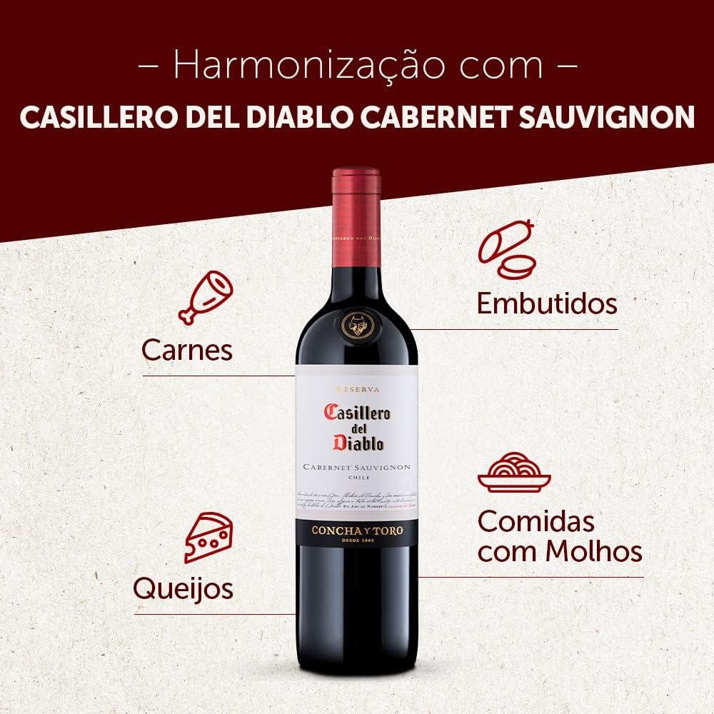 KIT com 6 Vinhos Concha y Toro Casillero Del Diablo Cabernet Sauvignon 750ml - Imagem 2