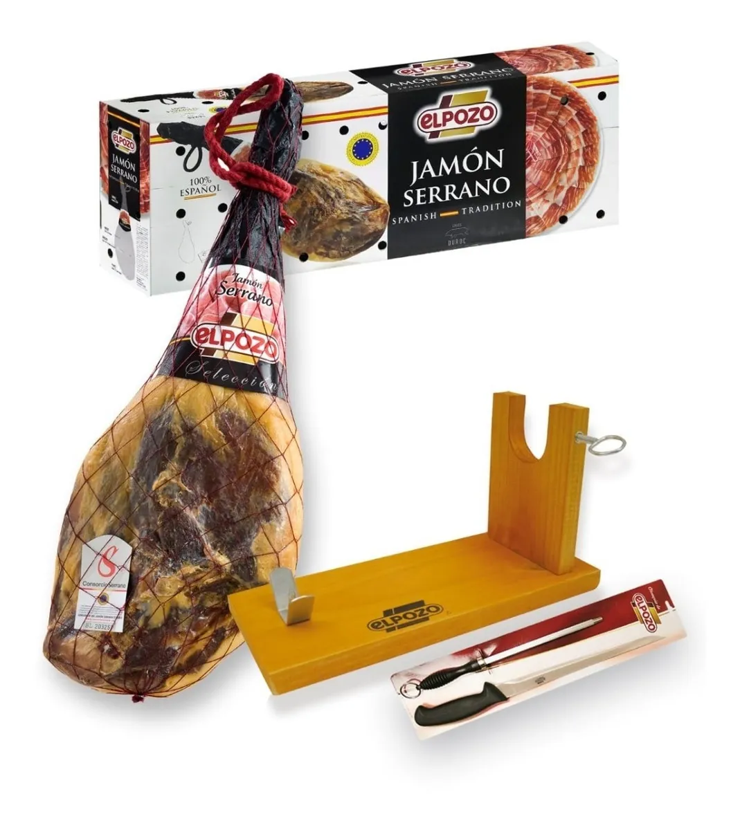Presunto Cru (jamón) Serrano Com Osso El Pozo - (aprox 7kg) - Imagem 2