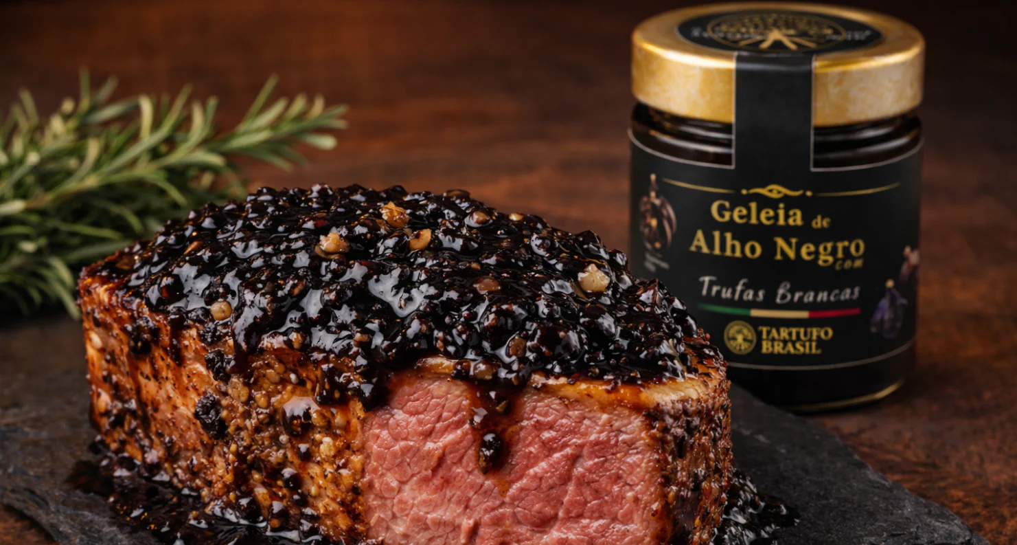 Kit Pastrami Bovino Defumado 1kg + Geleia de Alho Negro com Trufas Brancas